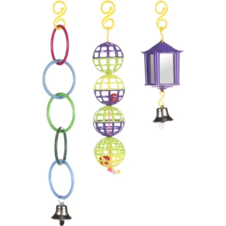 Parakeet Toy Ring Ball Lantern Set, 3pcs