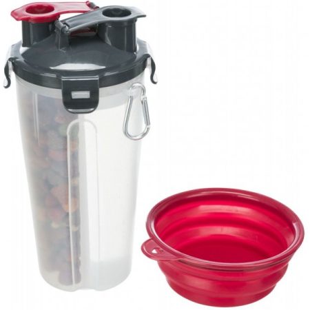 Food and water container, plastic, 2x0.35L / 11x23cm