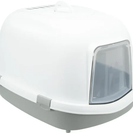 Primo XXL Top cat litter tray with hood, 56 x 47 x 71 cm, grey/white