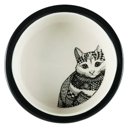 Zentangle ceramic bowl, 0.3 l/diam. 12 cm, white/black