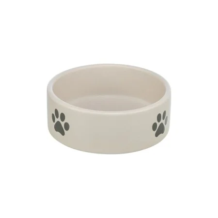 Bowl, paw motif, ceramic, 1.4 l/diam 20 cm, light grey/grey