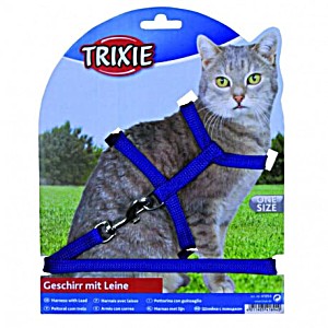 Cat harness with leash, nylon, 22–42 cm/10 mm, 1.25 m