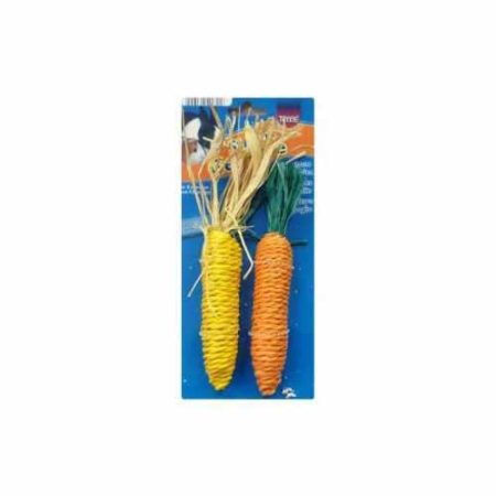 Carrot and corn cab, straw, 15 cm, 2 pcs.