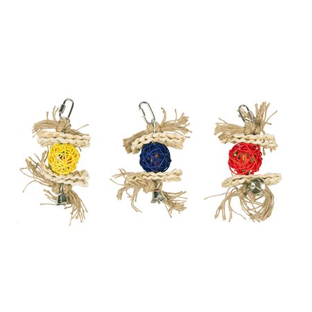 Natural Wicker Ball with Bell & Sisal, 1pc