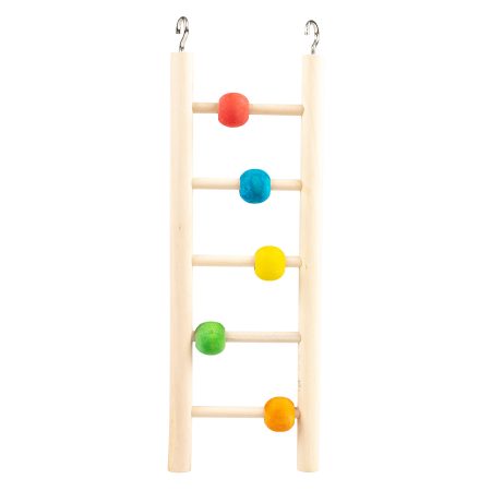 Colourful wooden ladder & beads 23x7 cm