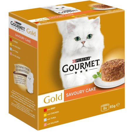 Gourmet  Gold, Savoury Cake Chicken, Meat & Fish Variety - 8x85G