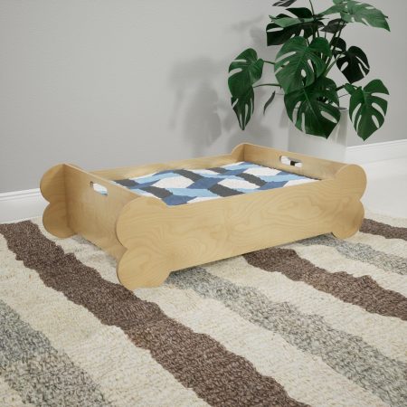 Bone-Shaped Wooden Dog Bed
