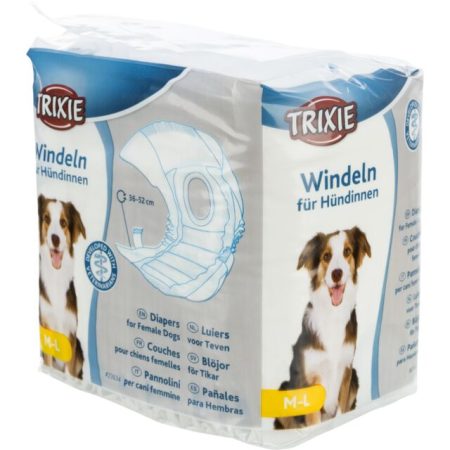 Diapers for female dogs – (Size: M - L) ( Contents: 12pcs) (Waist Circum.: 36 – 52cm)