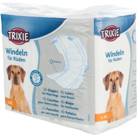 Diapers for Male Dogs – (Size: L - XL) ( Contents: 12pcs) (Waist Circum.: 60 - 80cm)
