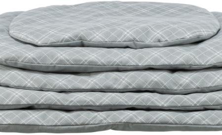 Jessie cushion, oval, 65 x 50 cm, grey/white