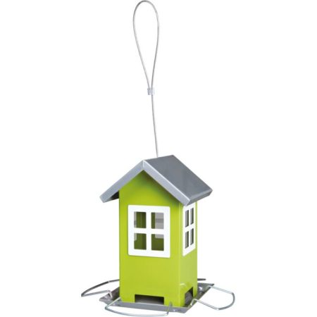 Bird feeder, 1,000 ml/19 × 20 × 19 cm, green/silver