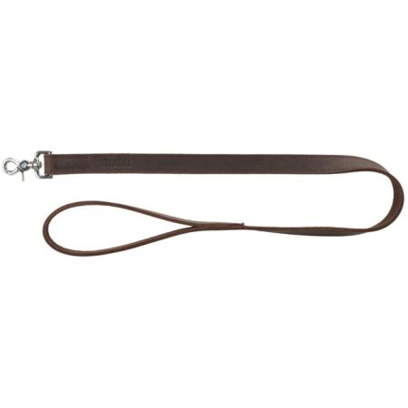 Rustic Greased-Leather Dog Lead BROWN M-L