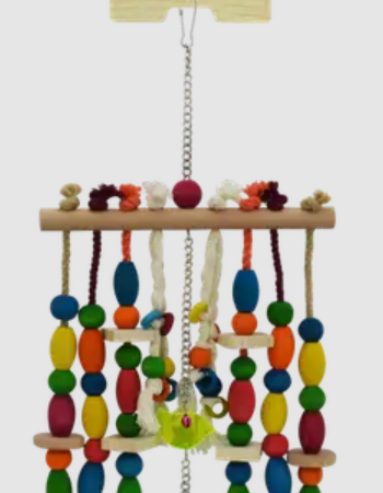 GLEE INTERACTIVE WOODEN HANGING TOY WITH COLOURFUL WOODEN ELEMENTS