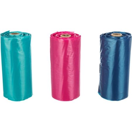 Dog Pick Up dog dirt bags with handles, M, 3 rolls of 15 pcs., sorted
