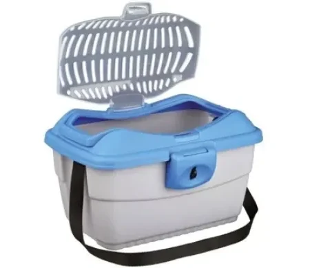 Mini-Capri transport box, 40 × 22 × 30 cm, dark grey/light blue