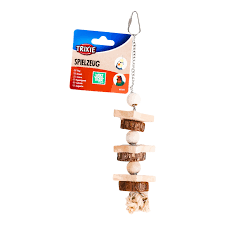 Colourful wooden toy with chain/rope, 30 cm