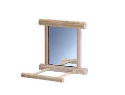 Mirror with wooden landing 10x10cm