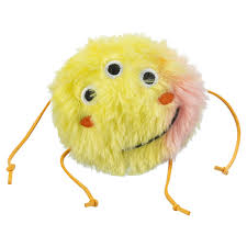 Monster, plush, cathip, 10 cm, orange/yellow