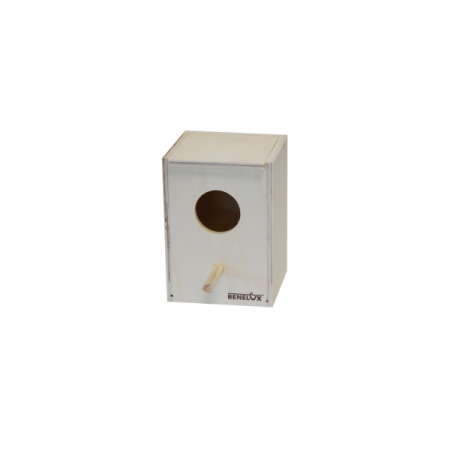 WOODEN PARAKEET NEST W/ROUND OPENING, 18 x 12 x 17