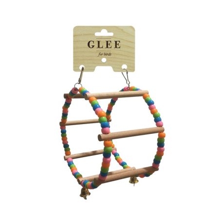 Wheel-shaped toy for birds, GLEE, Wood, 9x18x20cm, Multicolor