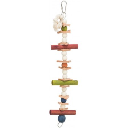 Wooden toy with leather, 28 cm