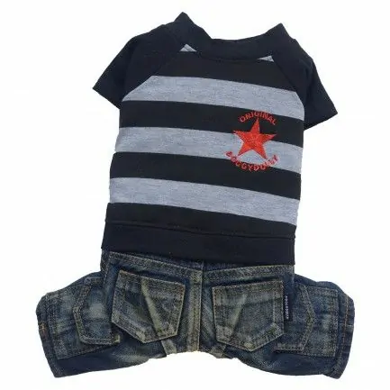 Black/Grey Stripes Jeans