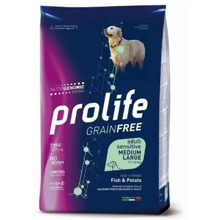 Prolife Grain Free Adult Sensitive Fish & Potato Dry Food for Medium/Large Size Dogs 2.5 Kg