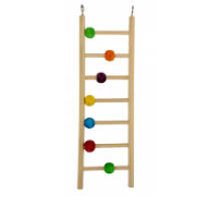 Wooden ladder with colourful beads - 7 rungs