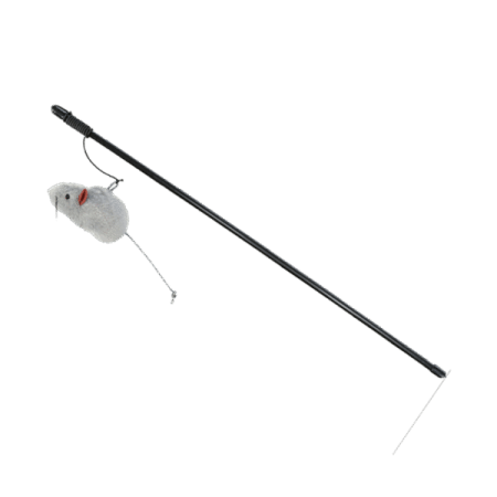 Playing rod with plush mouse, 50 cm